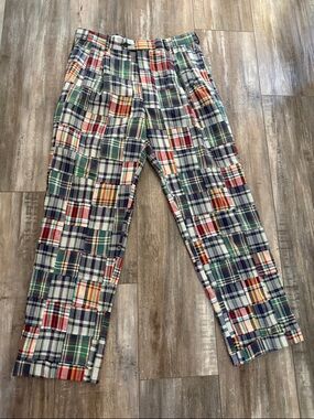 Jos A Bank Patchwork Madras Plaid Pants Trousers 36L